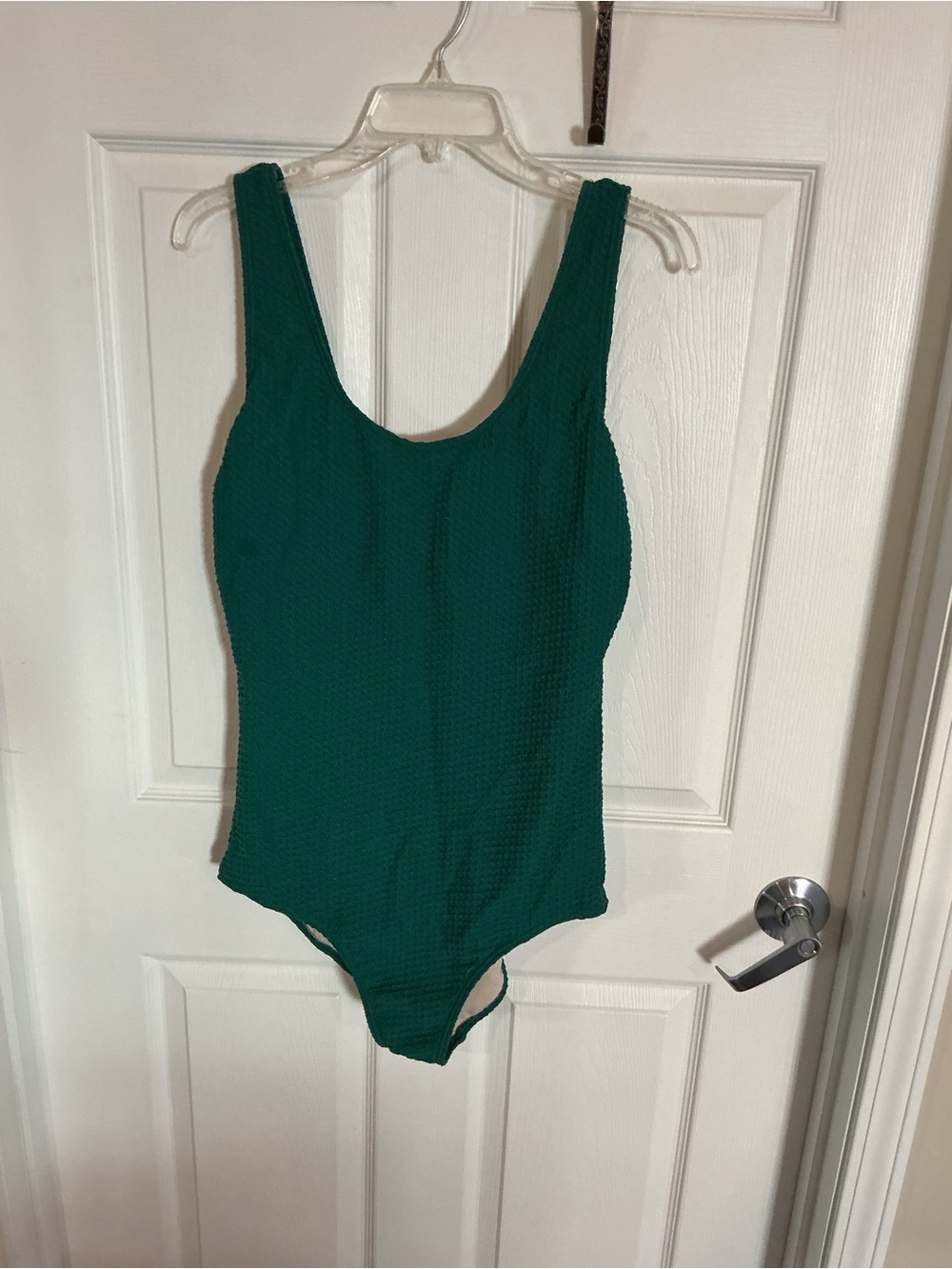 Classic Green Textured One-Piece Swimsuit - ladies